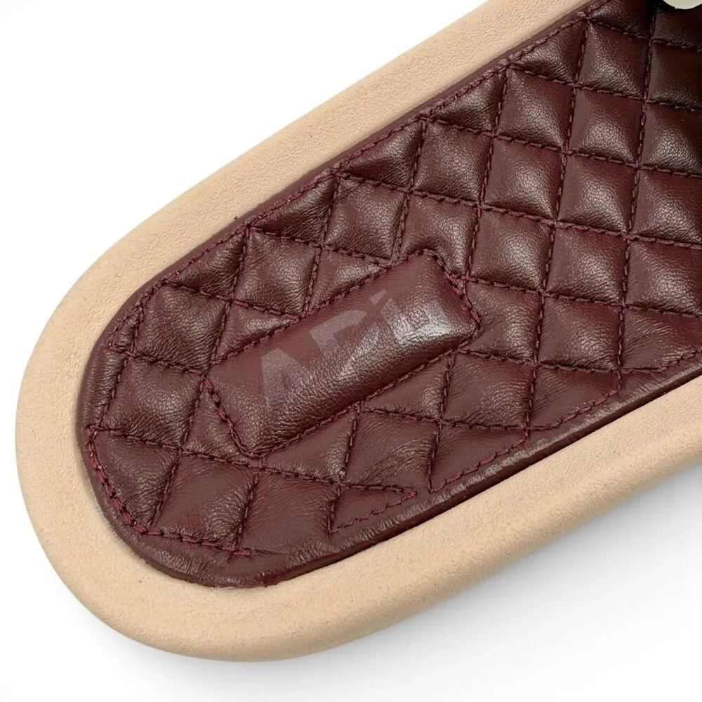 NEW APL Men's Nappa Leather Lusso Luxury Slide Burgundy/Creme Size 11